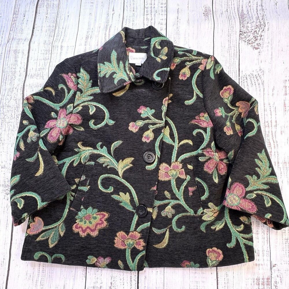 Erin London Floral Tapestry Blazer Jacket floral Women’s XL VGUC